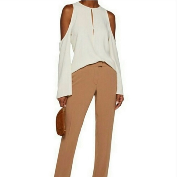 NWT Theory Sarver Rosina Ivory Cold-Shoulder Top - Size Small - Picture 4 of 8